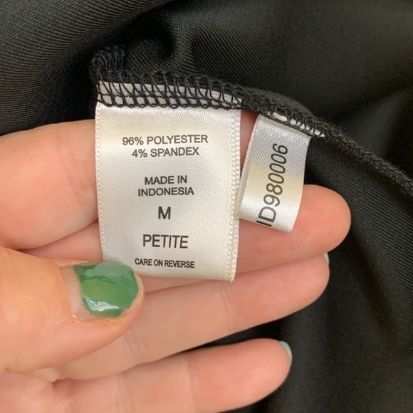 New York & Company | NWT Black Flutter Cap Sleeve Split V-Neck Sheath Dress MP - Picture 11 of 17